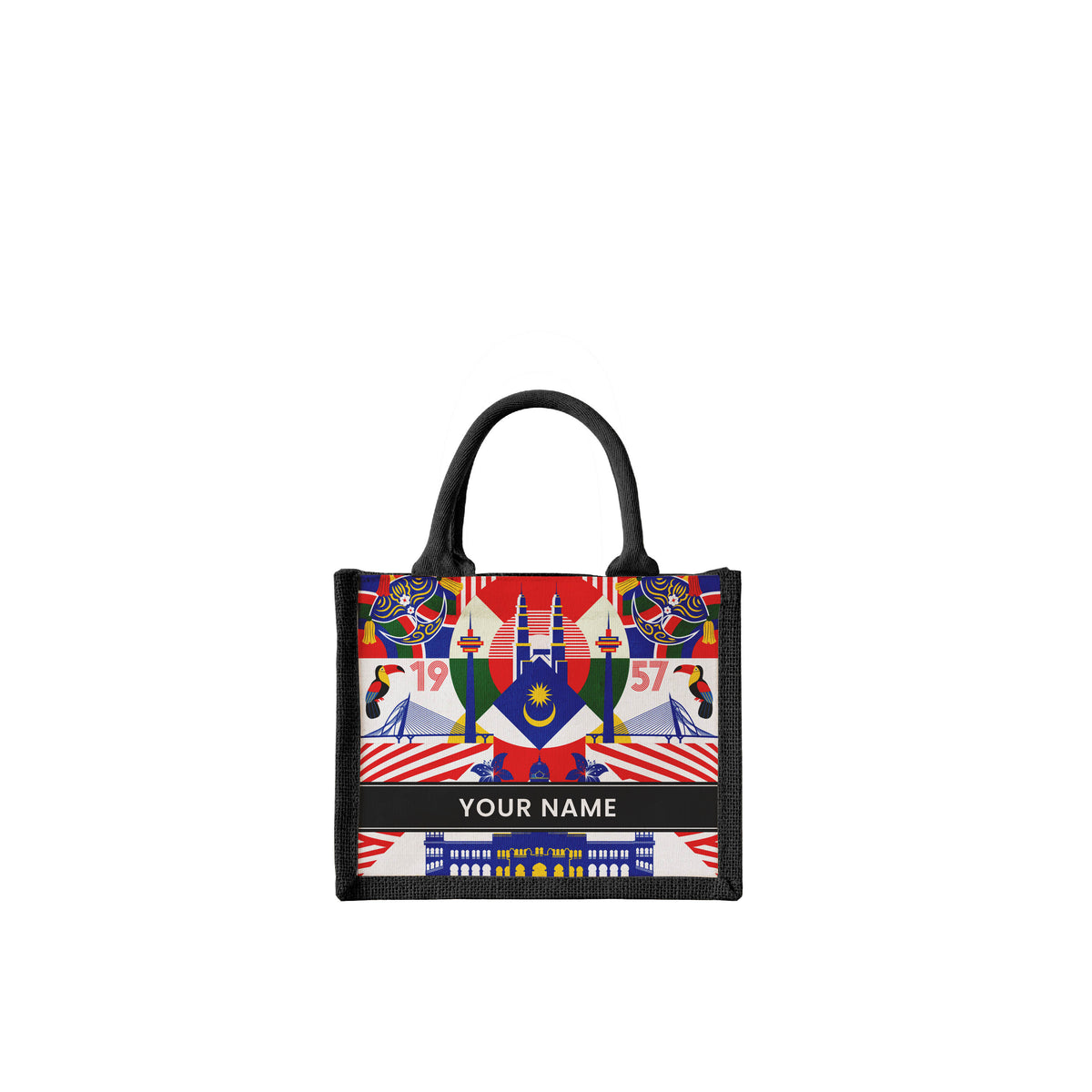 Geometric tote bag designer sales