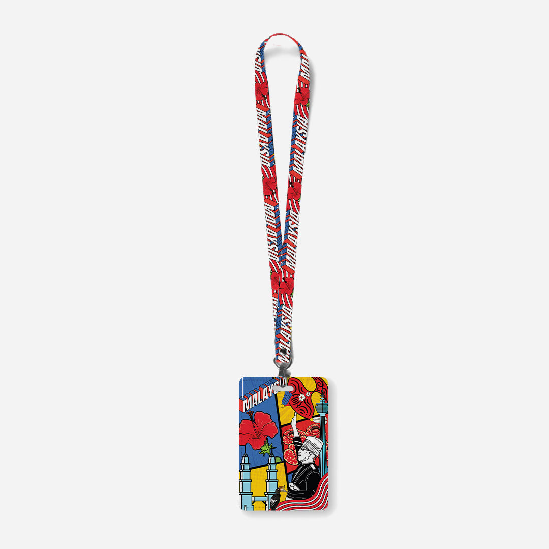 Merdeka Abstract Lanyard and Cardholder