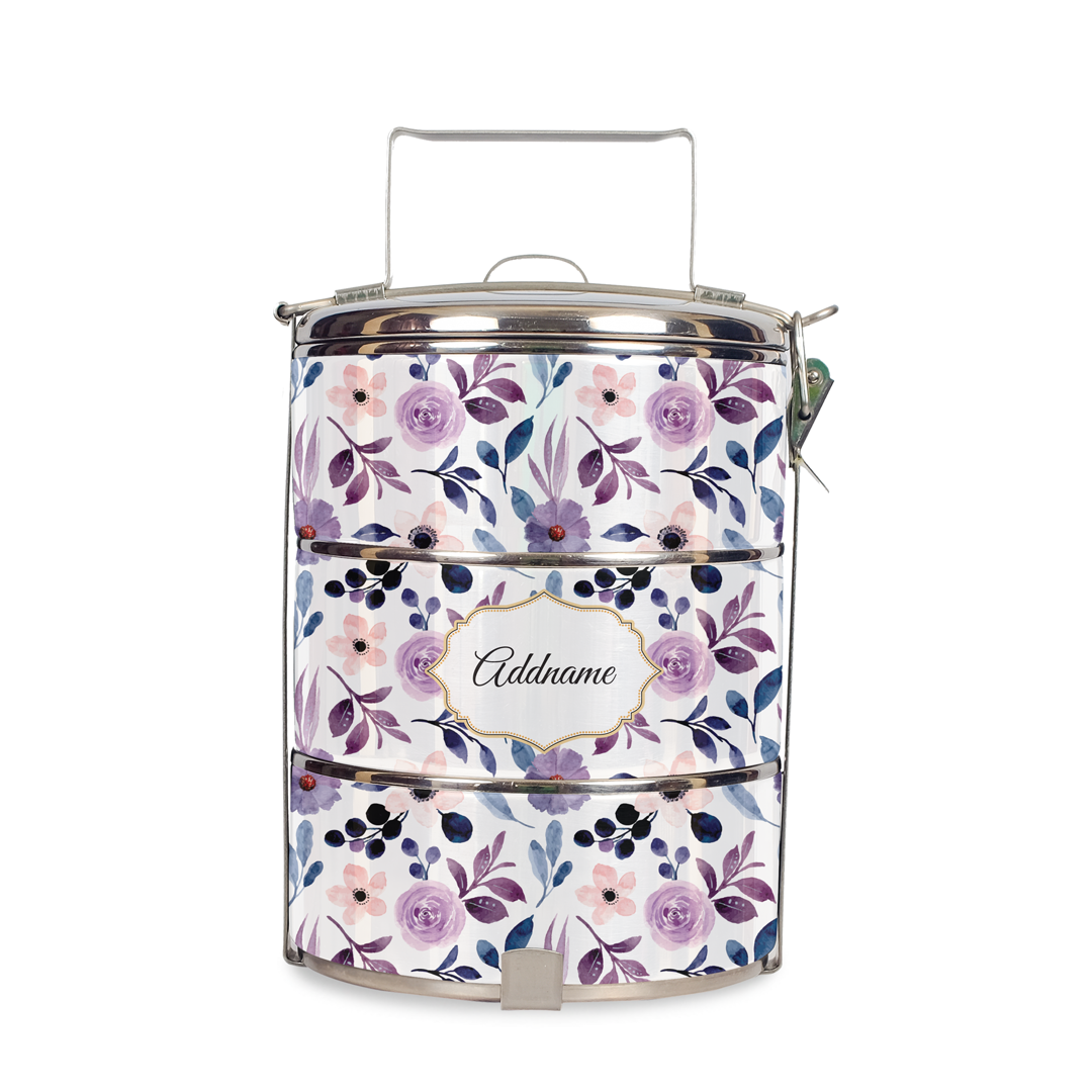 Laura Series - Violet - Three-Tier Tiffin Carrier