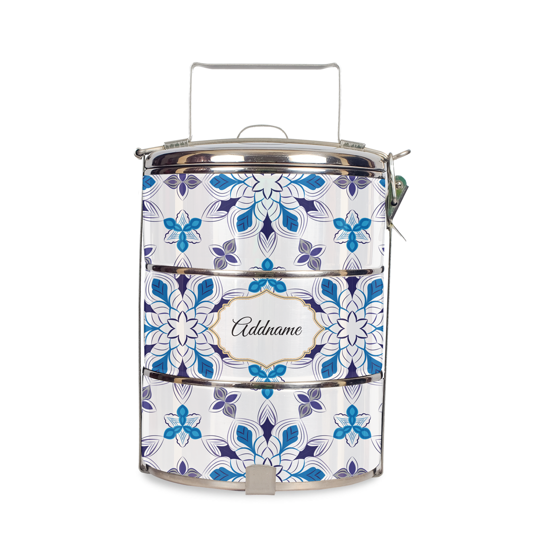 Moroccan Series - Arabesque Frost - Three-Tier Tiffin Carrier