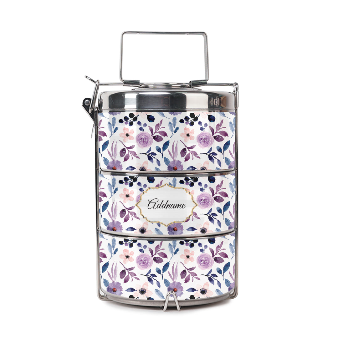 Laura Series - Violet - Three-Tier Tiffin Carrier