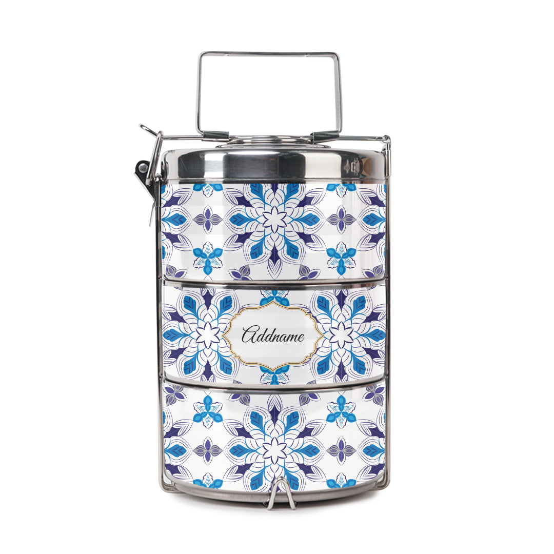 Moroccan Series - Arabesque Frost - Three-Tier Tiffin Carrier