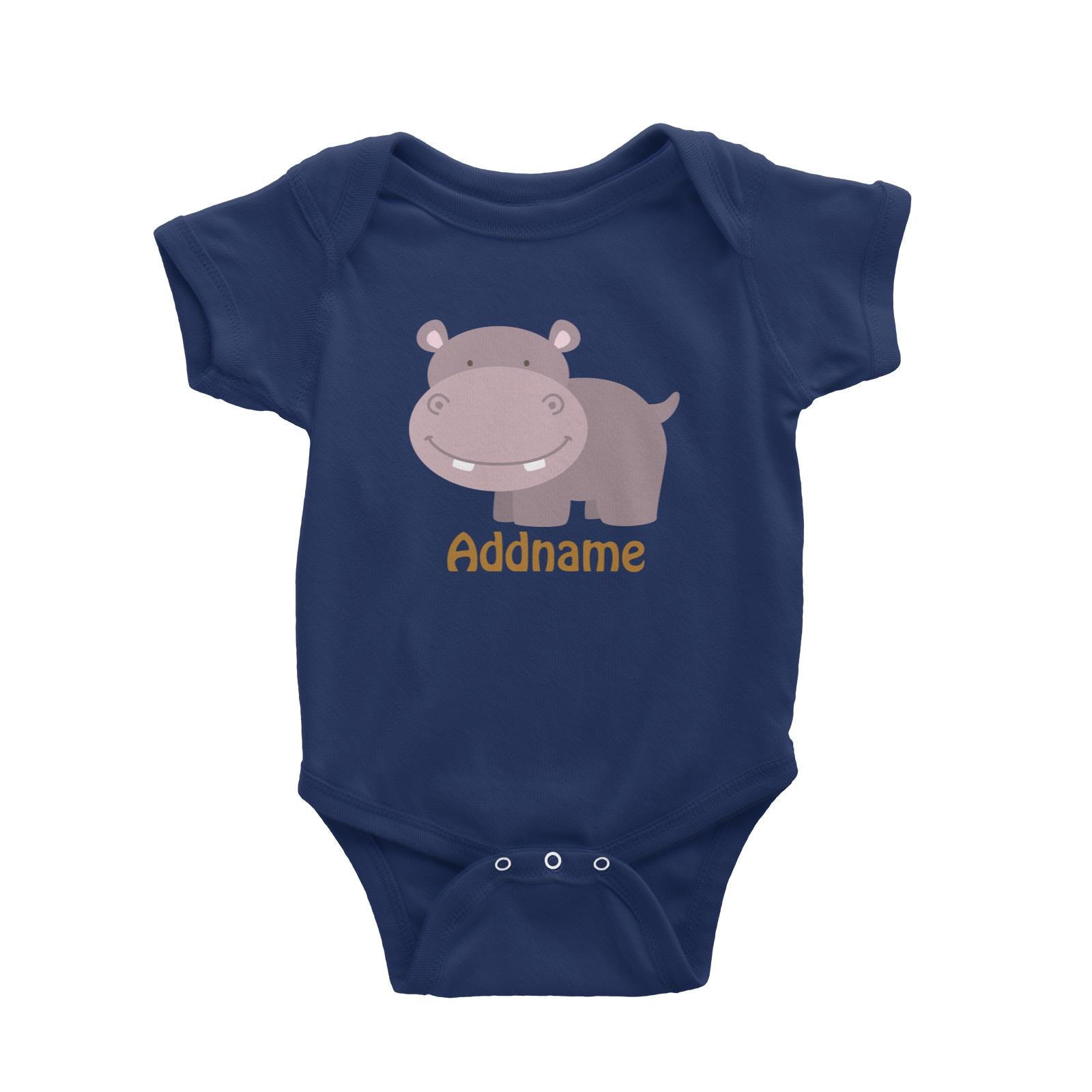 Animal Safari Jungle Hippopotamus Addname Baby Romper