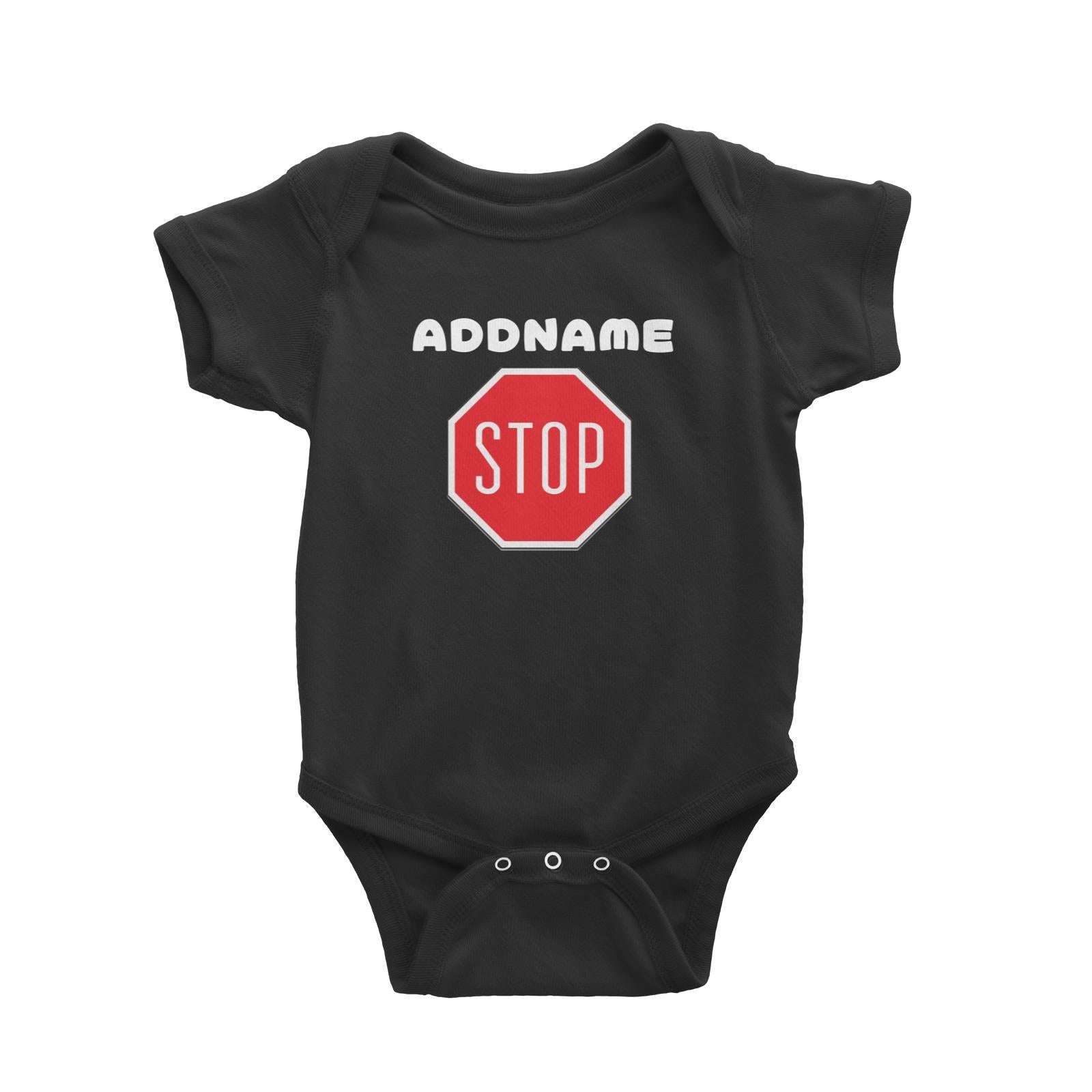 Transportation Stop Sign Addname Baby Romper