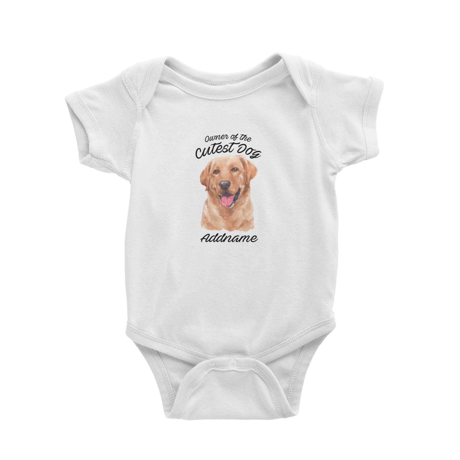 Watercolor Dog Owner Of The Cutest Dog Labrador Brown Addname Baby Romper