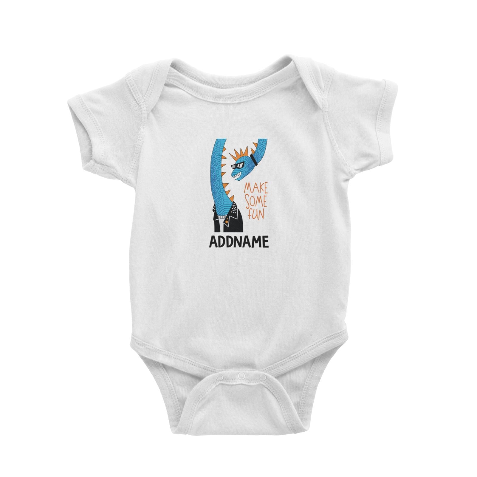 Cool Vibrant Series Make Some Fun Gangsta Dinosaur Addname Baby Romper [SALE]