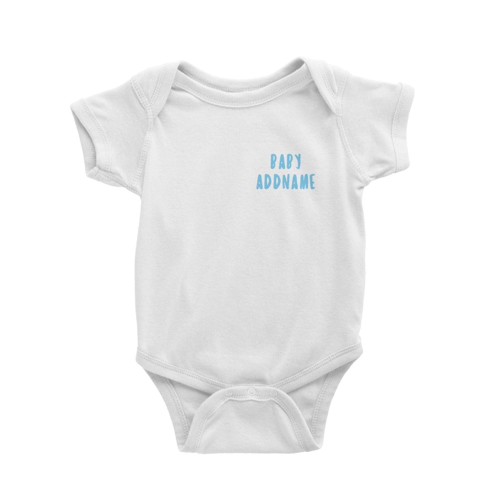 Baby Addname Logo in Blue Baby Romper Personalizable Designs Basic Newborn