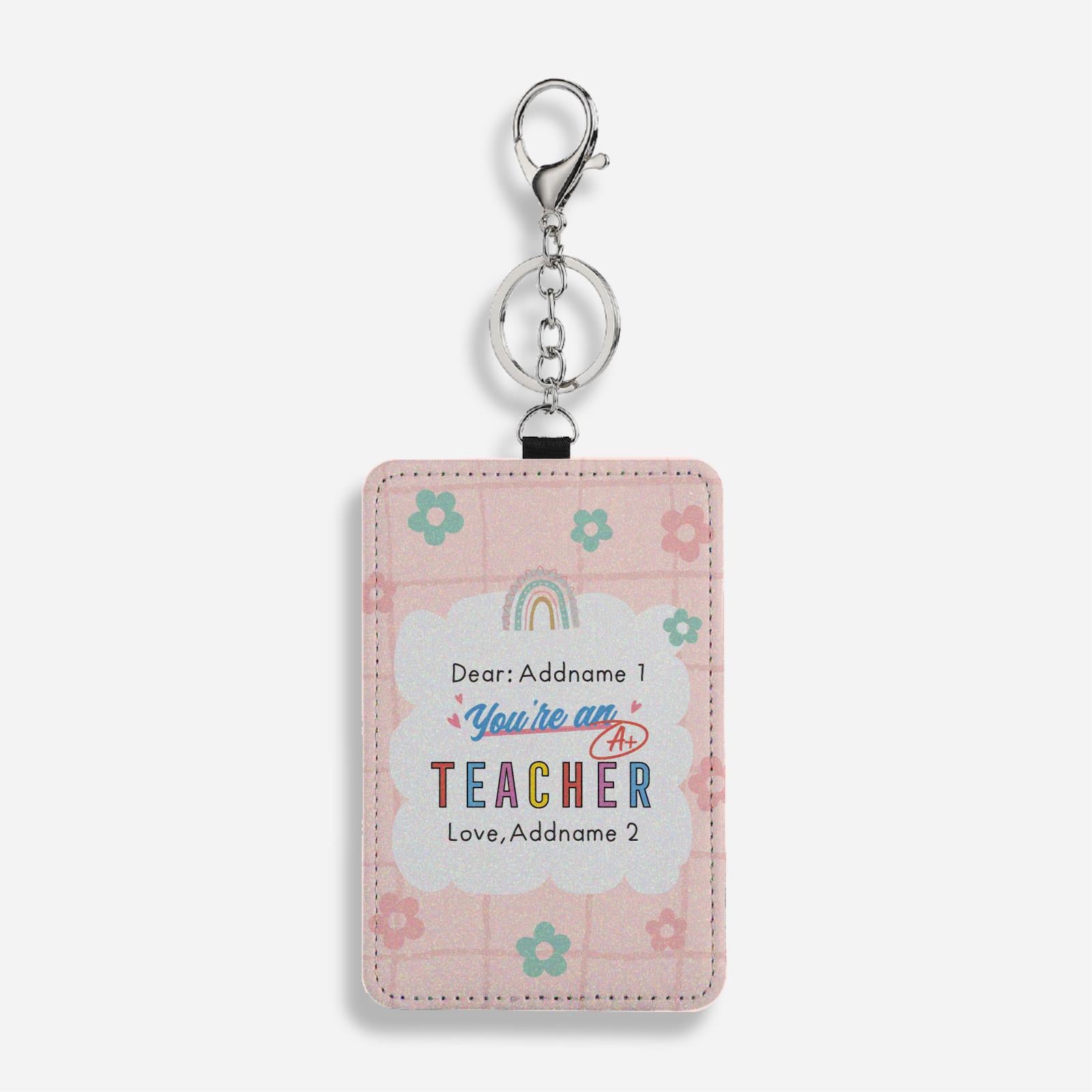 Doodle Series - You'Re An A+ Teacher Cardholder Keychain