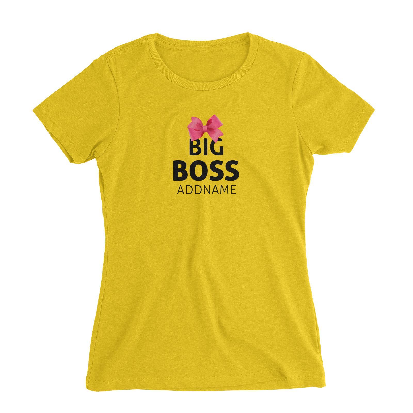 Big Boss With Pink Ribbon Women's Slim Fit T-Shirt