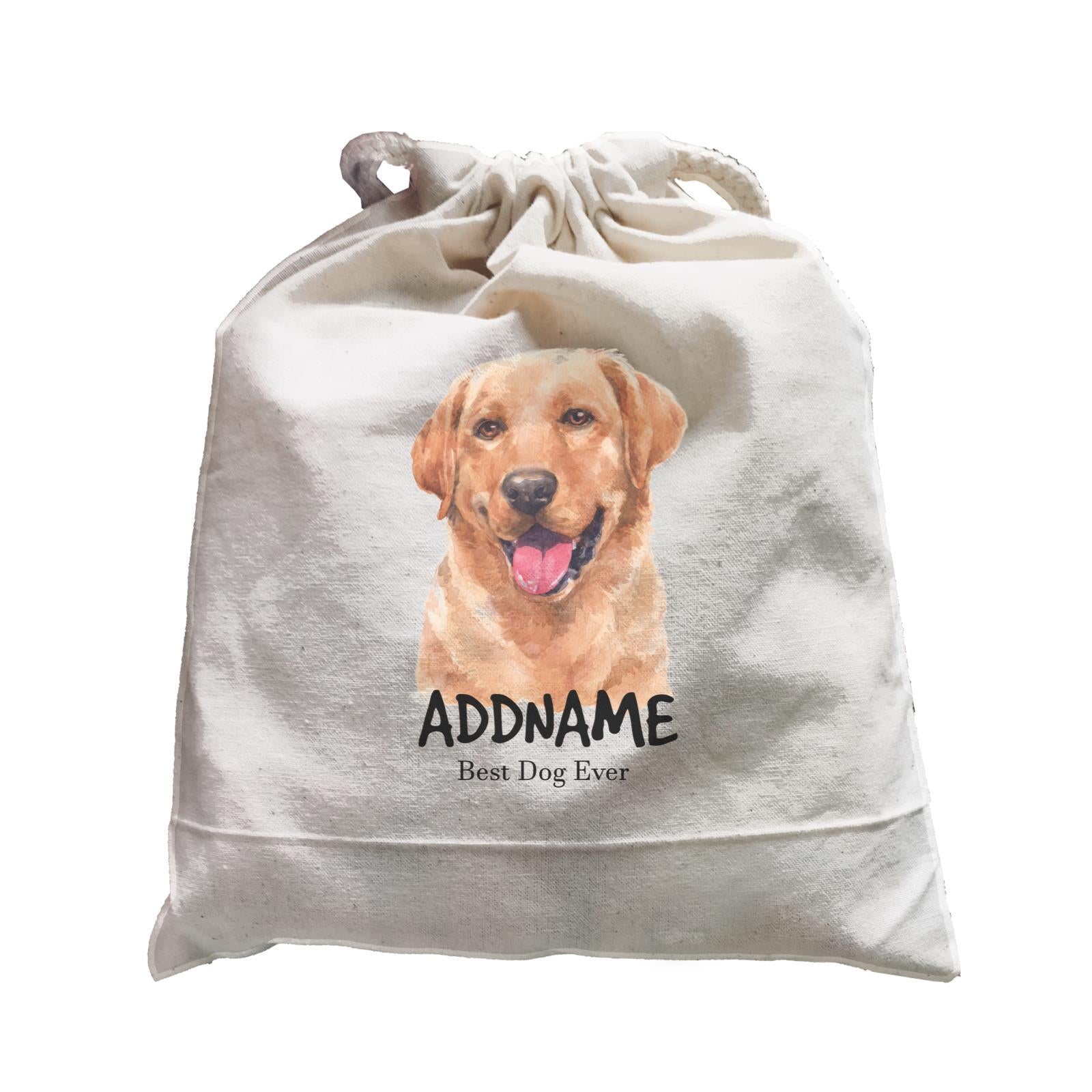 Watercolor Dog Labrador Brown Best Dog Ever Addname Satchel