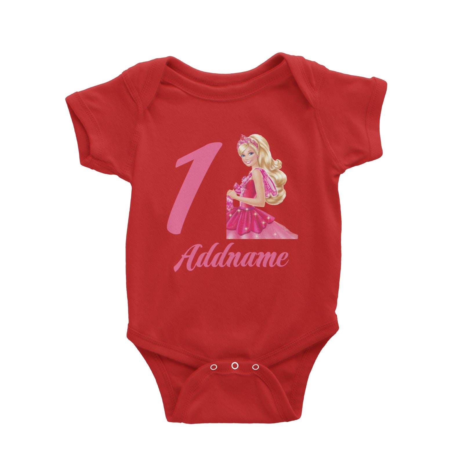 Barbie Birthday Theme Personalizable with Name and Number Baby Romper