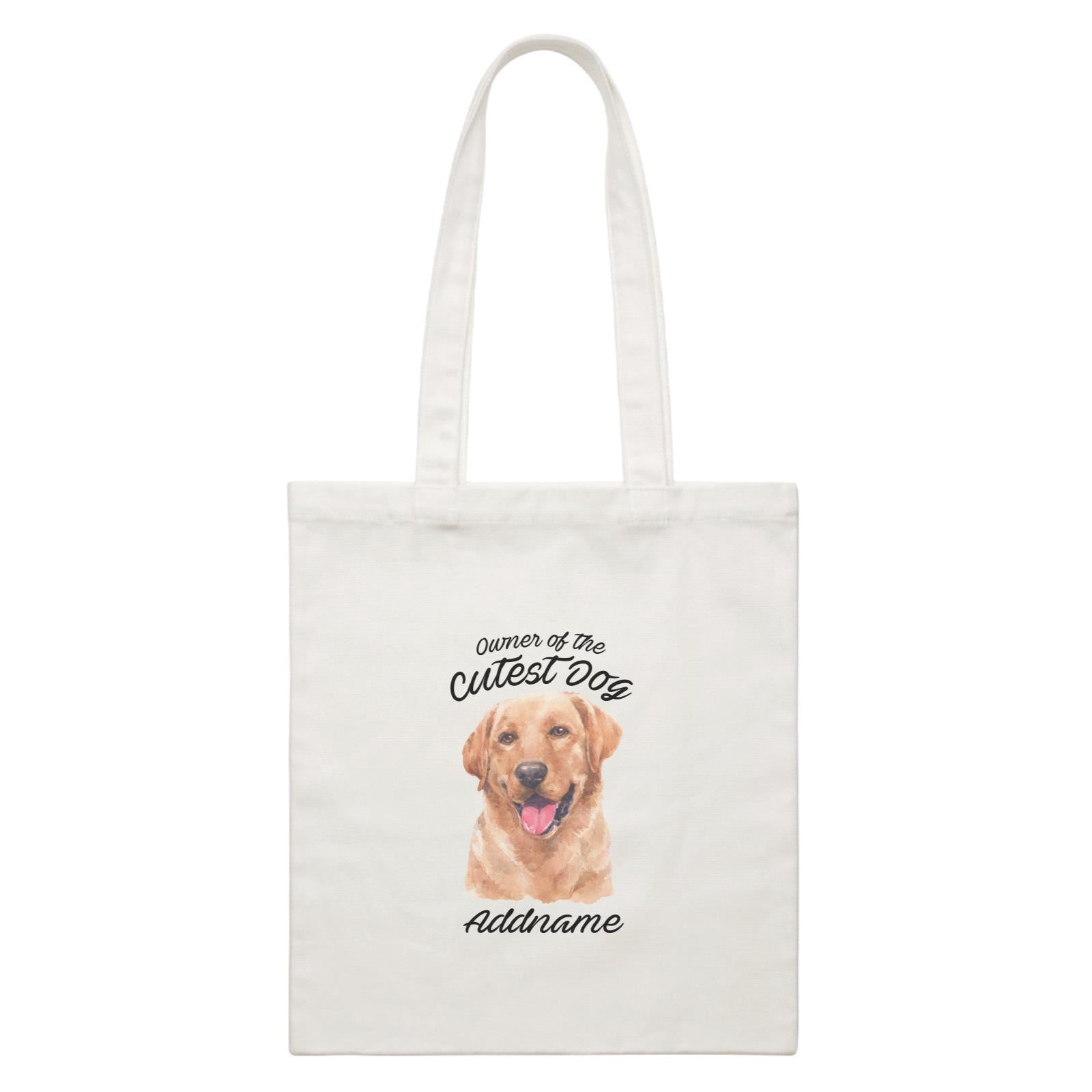 Watercolor Dog Owner Of The Cutest Dog Labrador Brown Addname White Canvas Bag