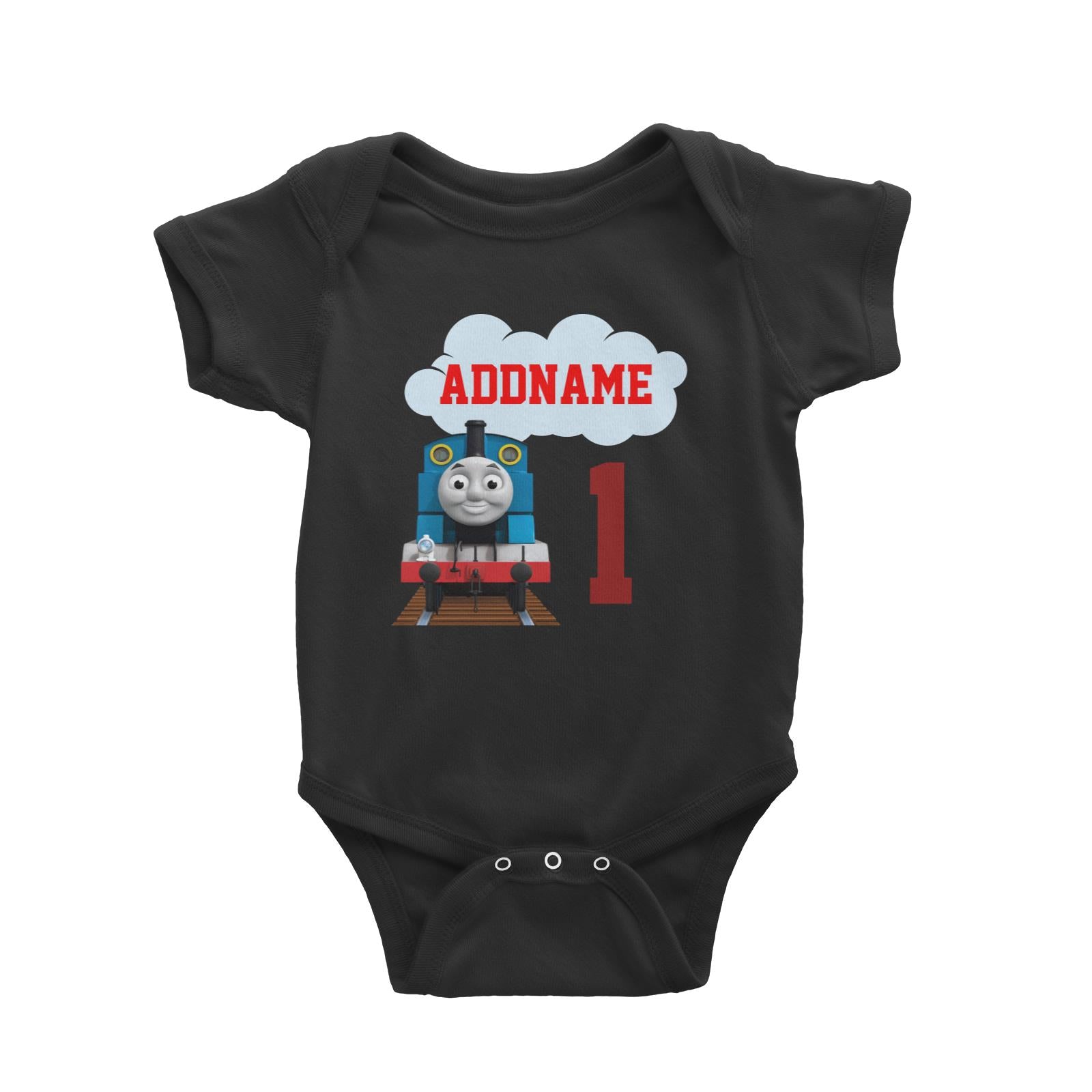 Thomas The Train Birthday Theme Personalizable with Name and Number Baby Romper