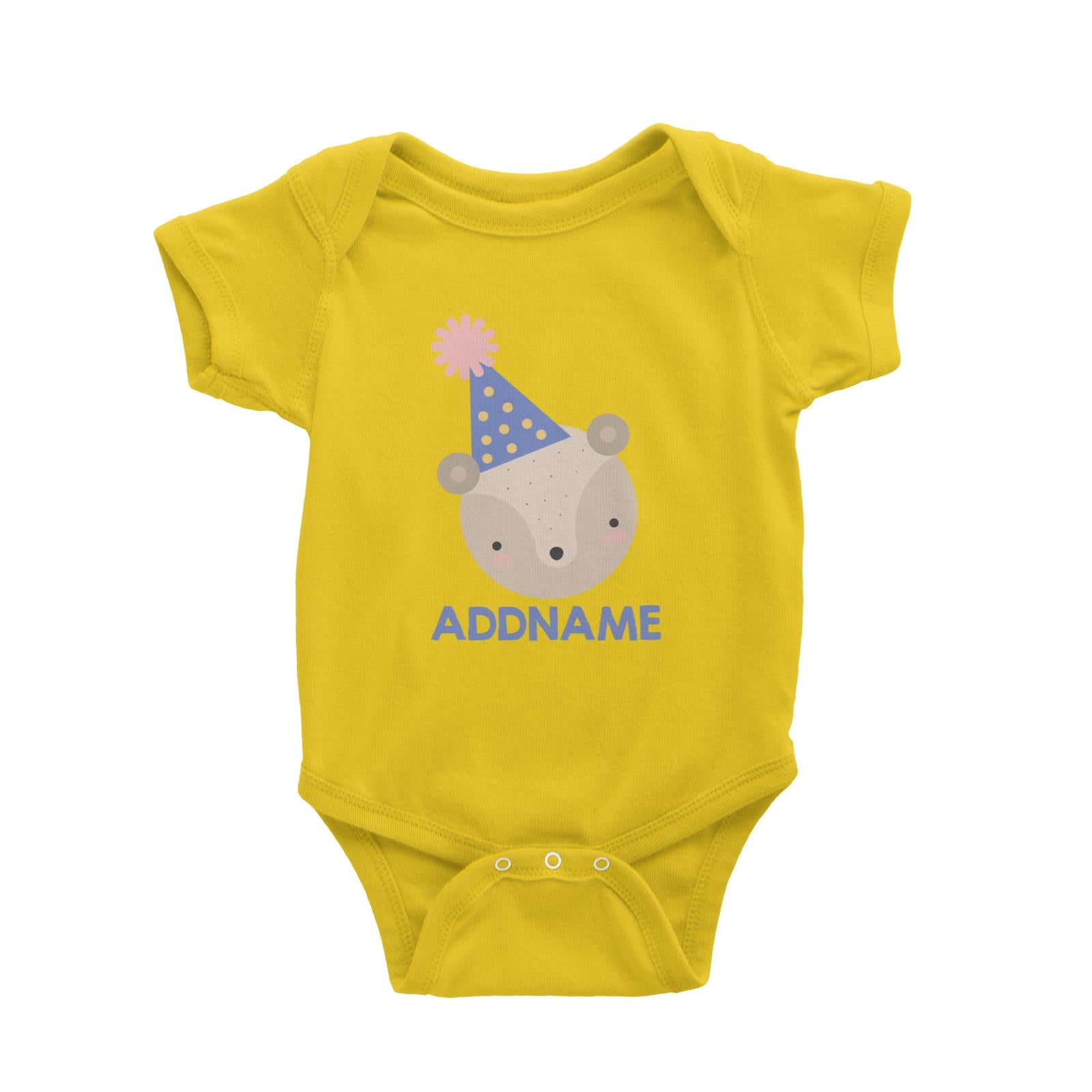 Cute Squirrel with Party Hat Birthday Theme Baby Romper