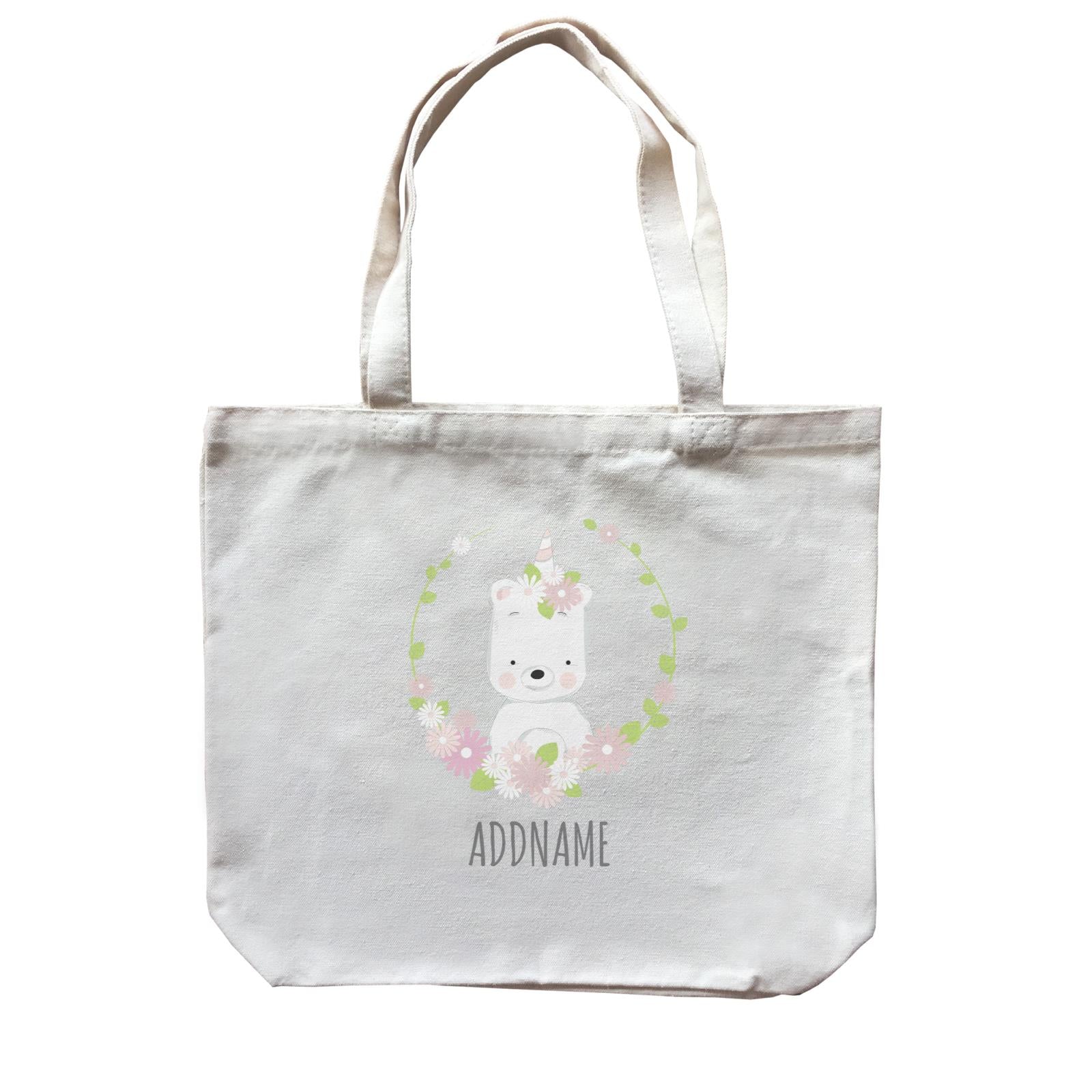 Sweet Wreath Unicorn Sweet Bear Addname Canvas Bag