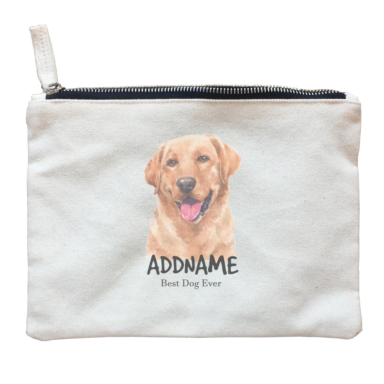 Watercolor Dog Labrador Brown Best Dog Ever Addname Zipper Pouch