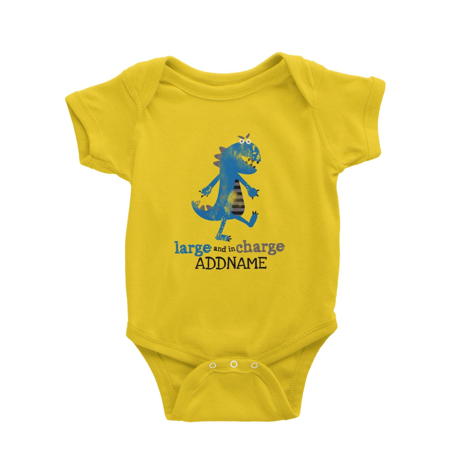 Large and In Charge Dinosaur Addname Baby Romper