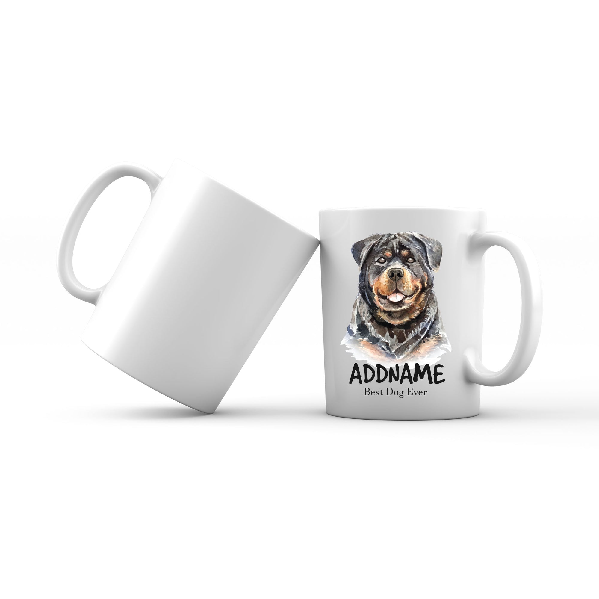 Watercolor Dog Rottweiler Dog Best Dog Ever Addname Mug