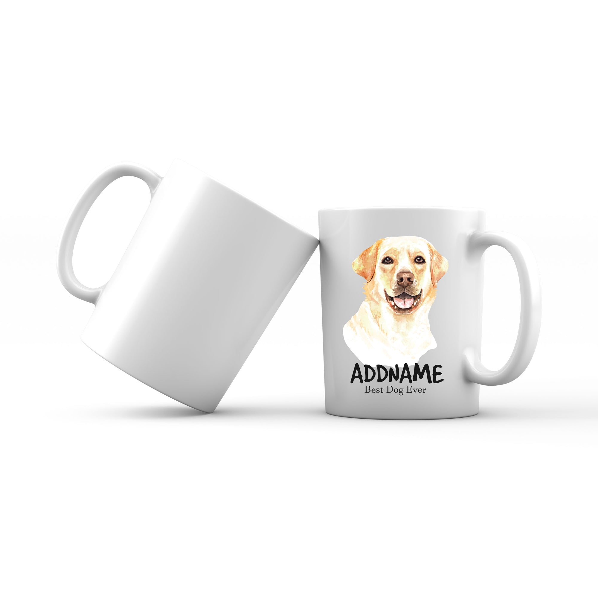 Watercolor Dog Labrador Retriever 2 Best Dog Ever Addname Mug