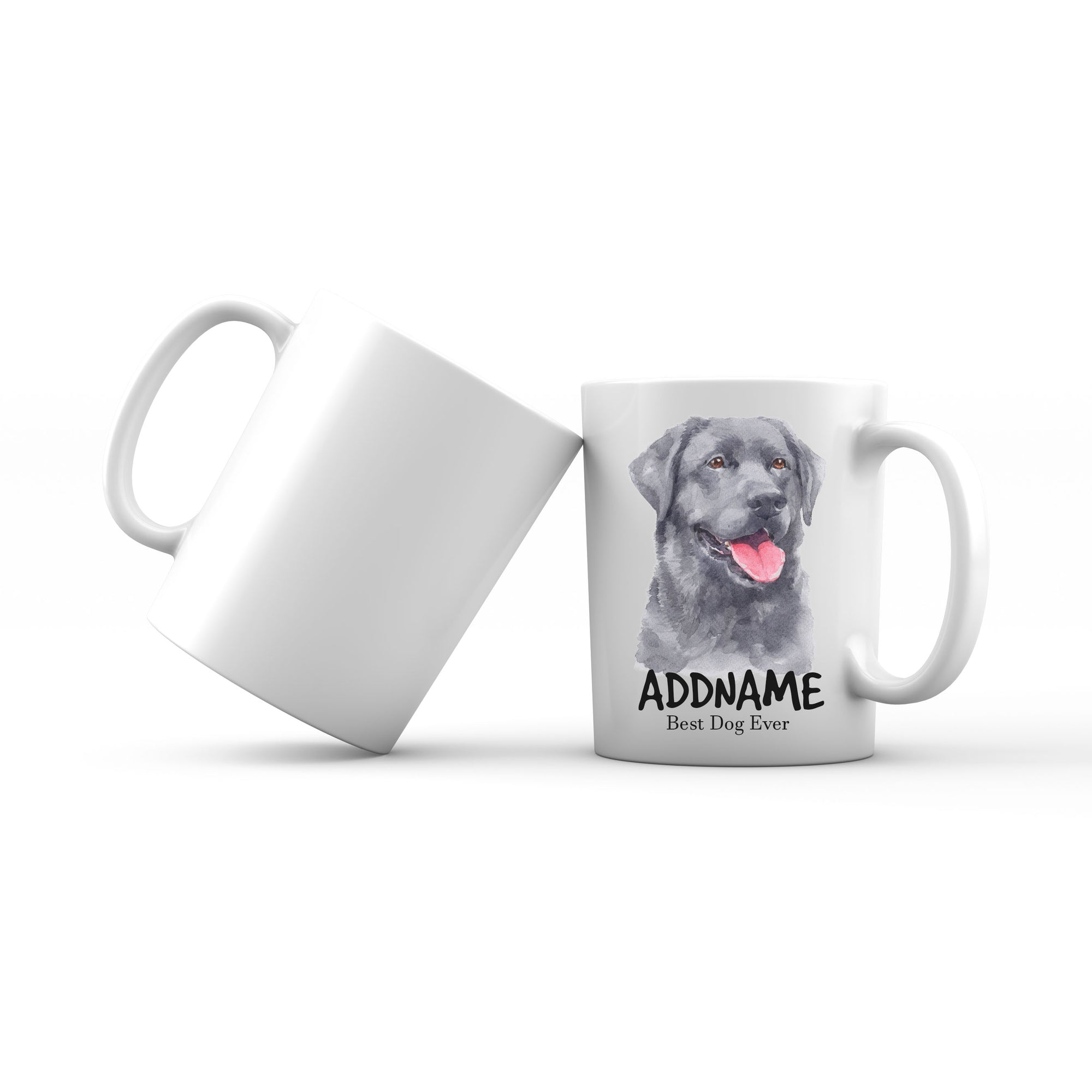 Watercolor Dog Labrador Black Best Dog Ever Addname Mug