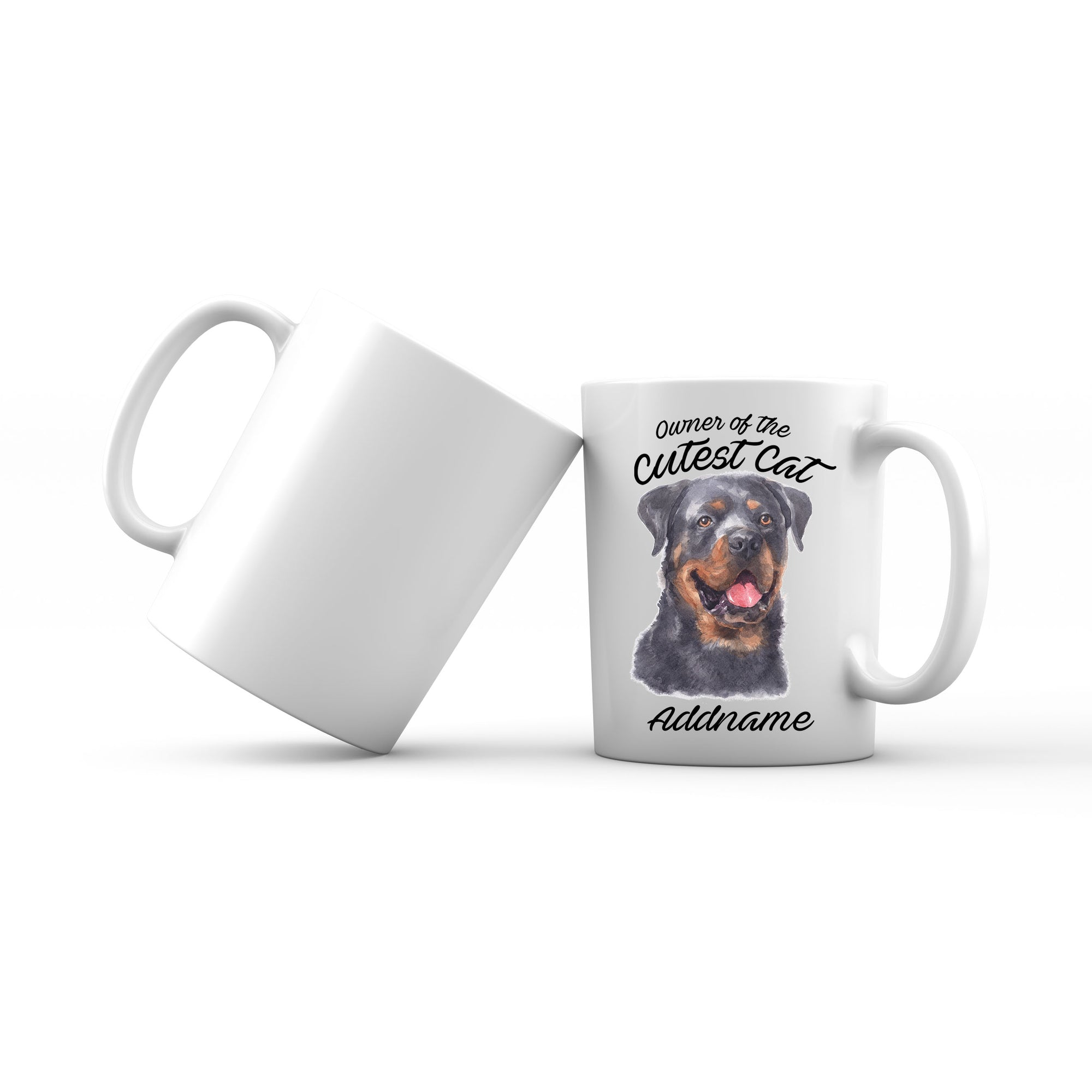 Watercolor Dog Owner Of The Cutest Dog Rottweiler Addname Mug