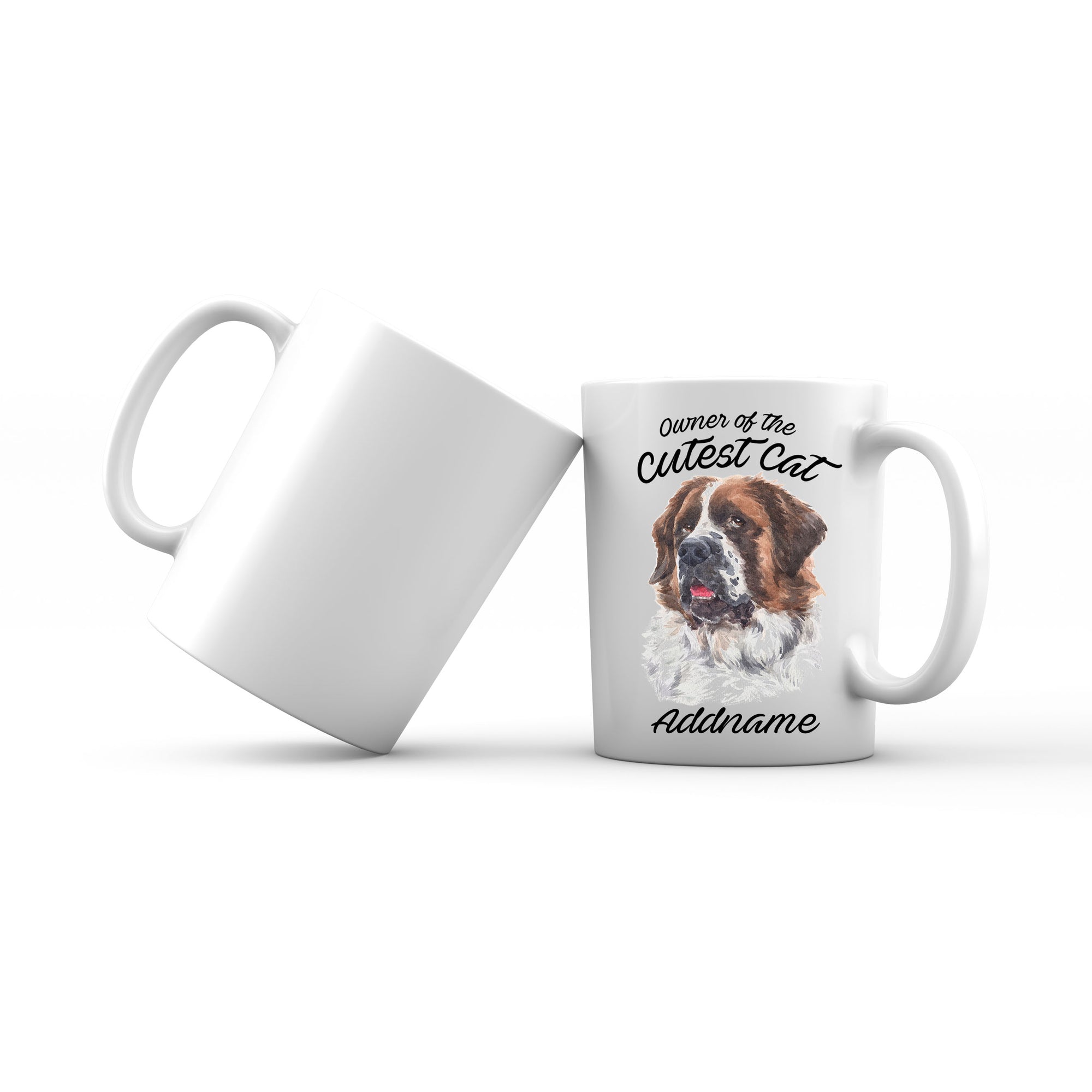 Watercolor Dog Owner Of The Cutest Dog Saint Bernard Addname Mug