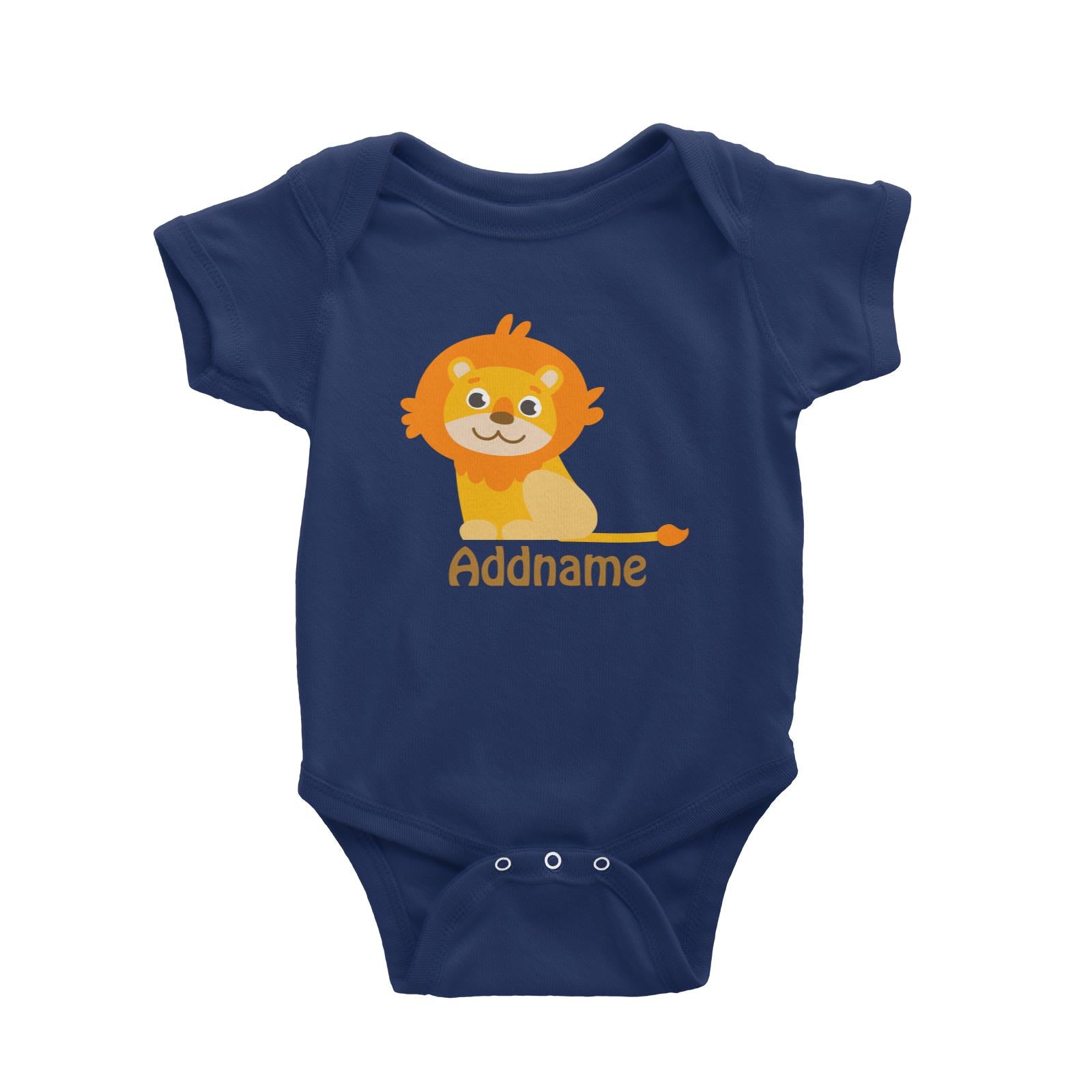 Animal Safari Jungle Lion Addname Baby Romper