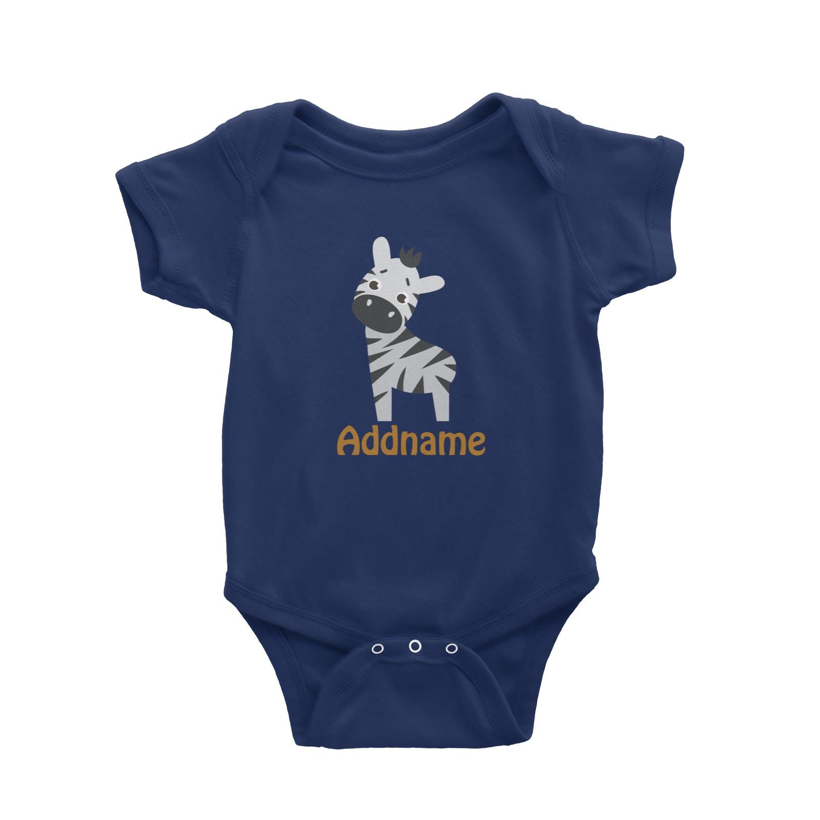 Animal Safari Jungle Zebra Addname Baby Romper