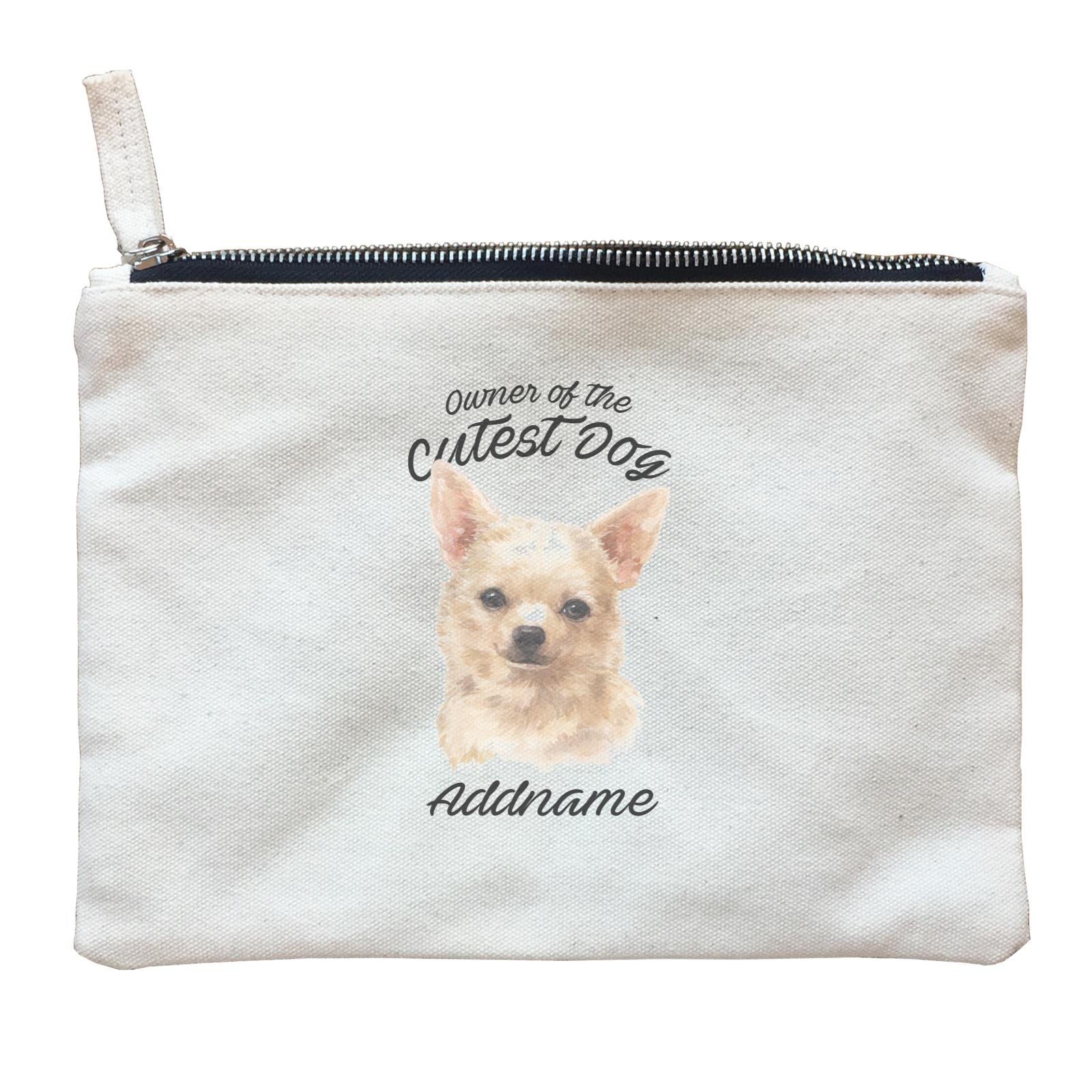 Watercolor Dog Owner Of The Cutest Dog Chihuahua Brown Addname Zipper Pouch