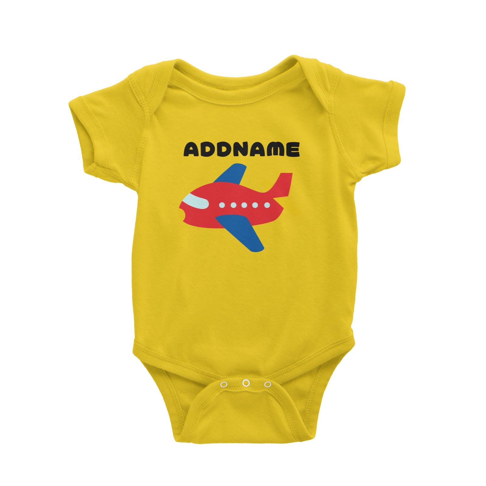 Transportation Plane Addname Baby Romper