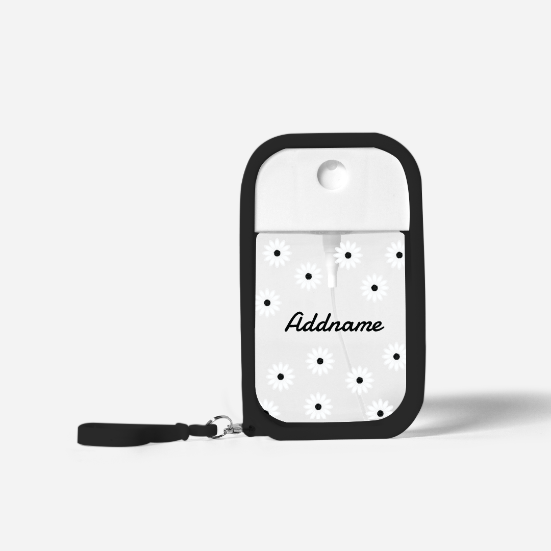 Refillable Hand Sanitizer with Personalisation - Daisy Black