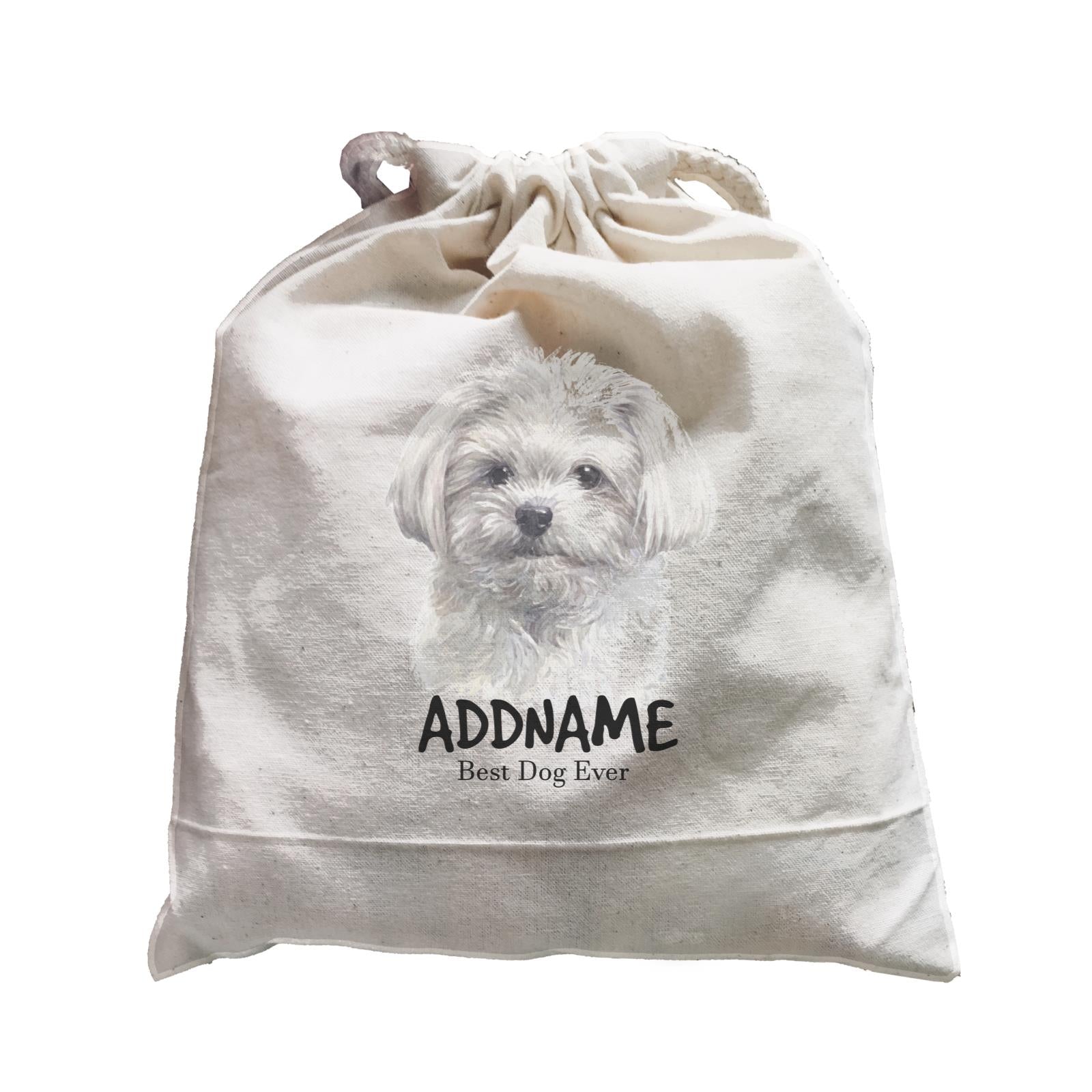 Watercolor Dog Maltese Front Best Dog Ever Addname Satchel