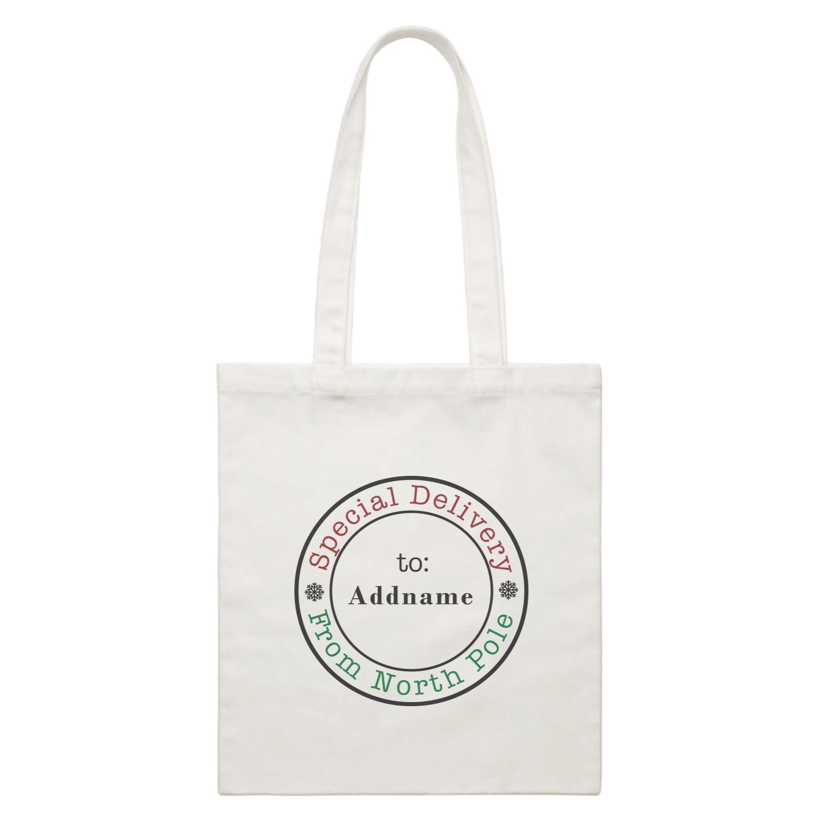 Xmas Special Delivery From North Pole Canvas Bag