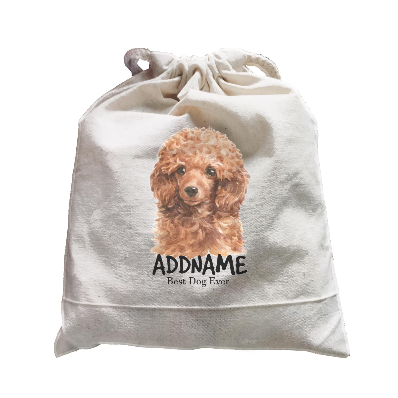 Watercolor Dog Poodle Brown Best Dog Ever Addname Satchel