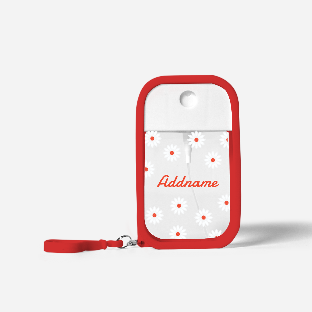 Refillable Hand Sanitizer with Personalisation - Daisy Red