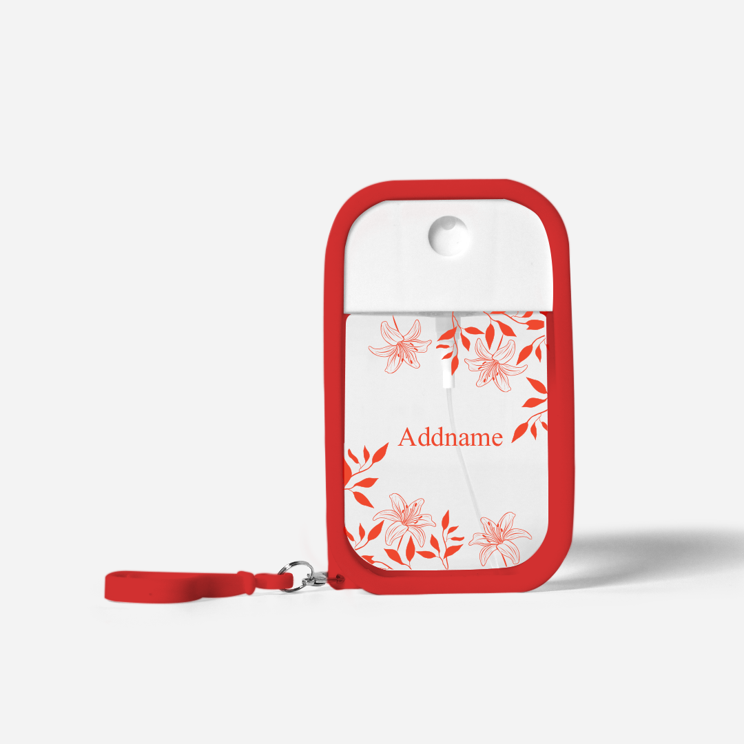 Refillable Hand Sanitizer with Personalisation - Lily Red