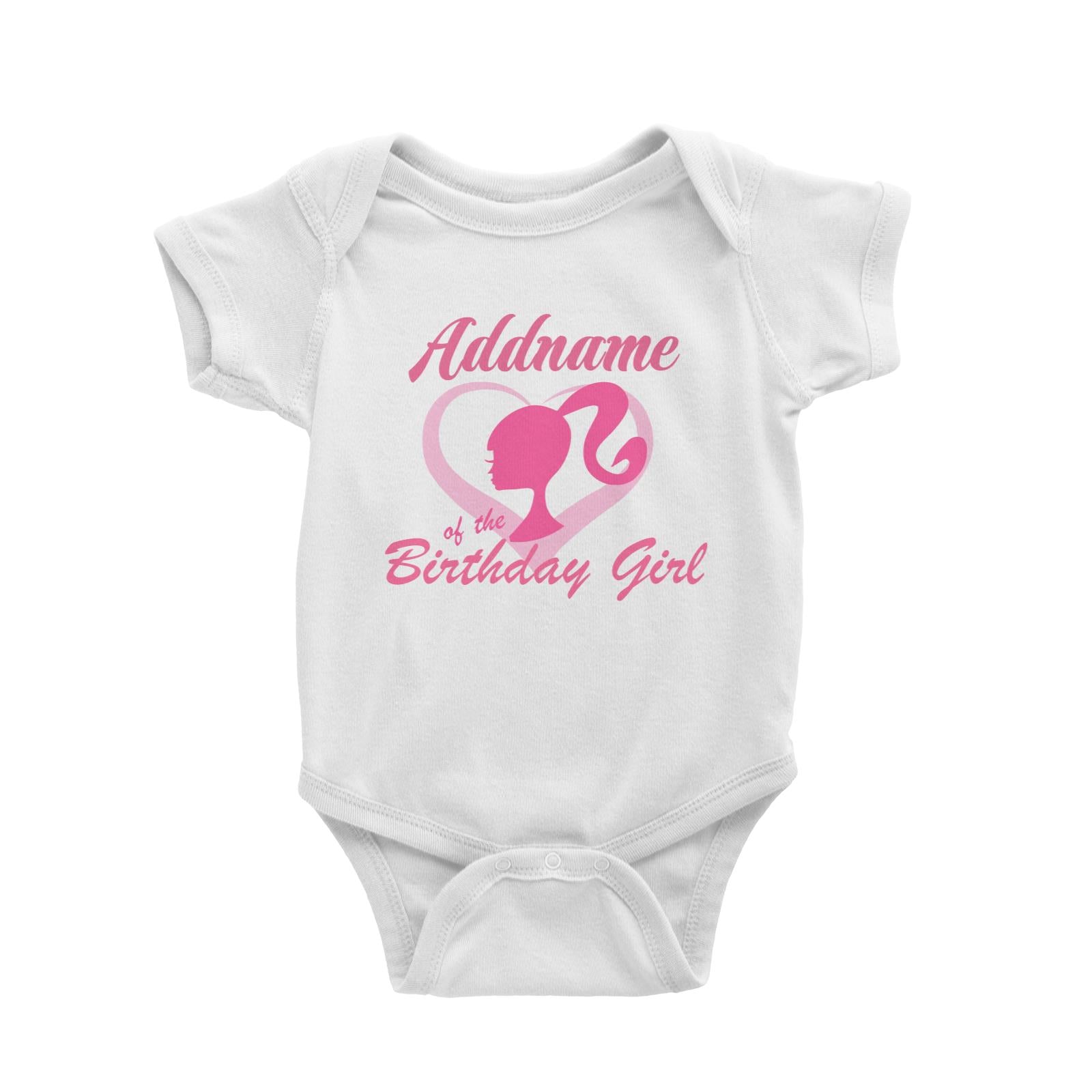 Barbie Silhouette Birthday Theme Addname of the Birthday Girl Baby Romper