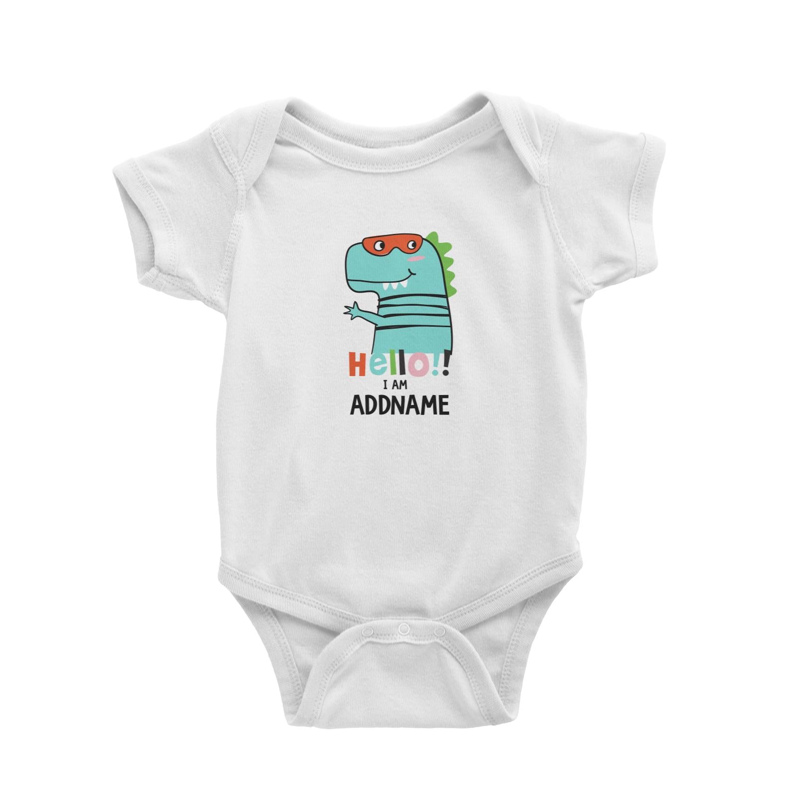 Cool Vibrant Series Hello I Am Dinosaur Addname Baby Romper [SALE]