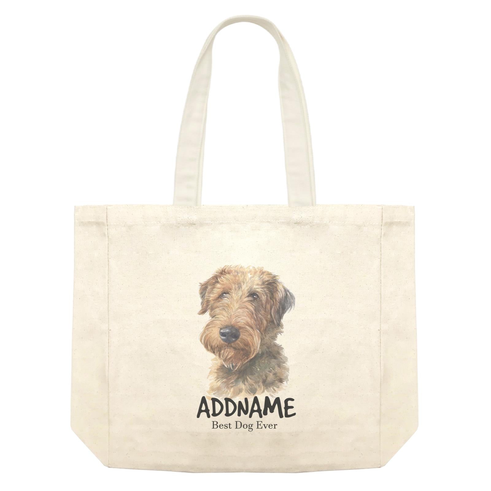 Watercolor Dog Welsh Terrier Best Dog Ever Addname Shopping Bag