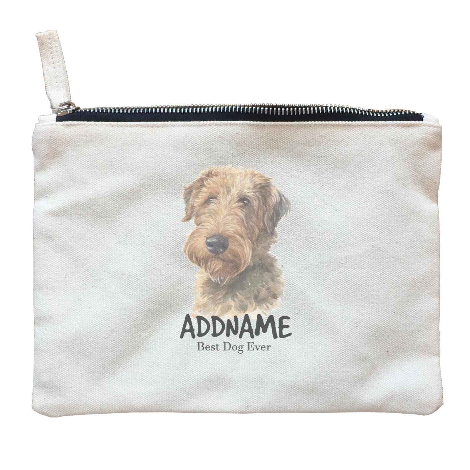 Watercolor Dog Welsh Terrier Best Dog Ever Addname Zipper Pouch