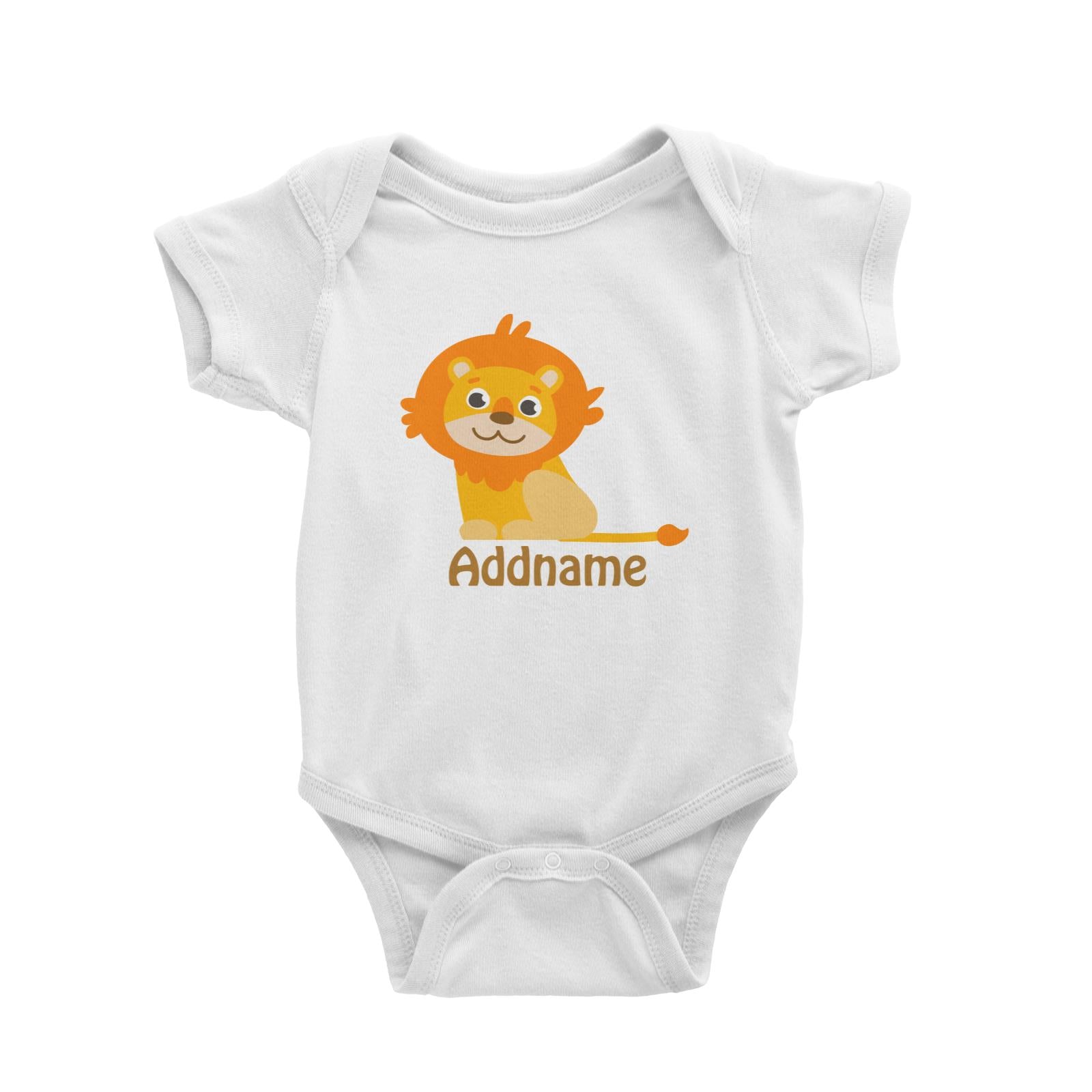 Animal Safari Jungle Lion Addname Baby Romper