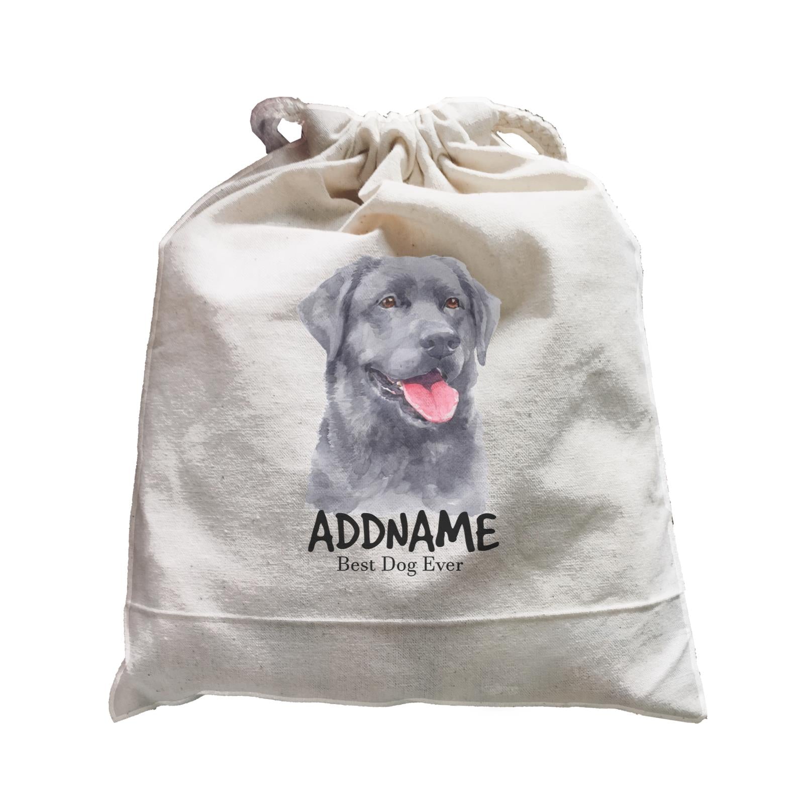 Watercolor Dog Labrador Black Best Dog Ever Addname Satchel