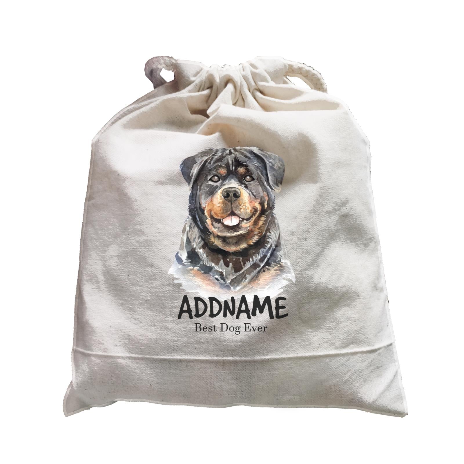 Watercolor Dog Rottweiler Dog Best Dog Ever Addname Satchel