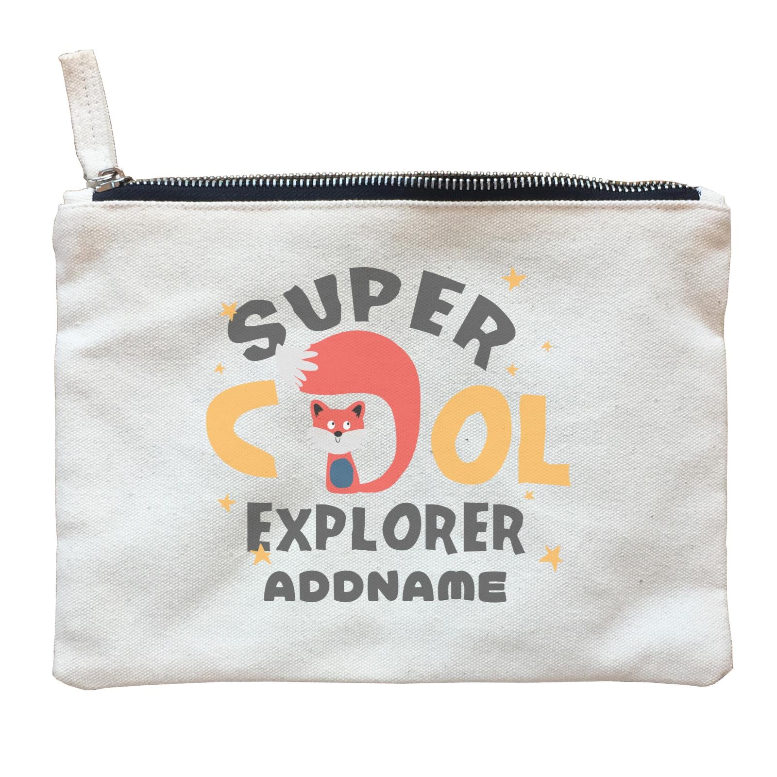 Super Cool Explorer Fox Addname Zipper Pouch