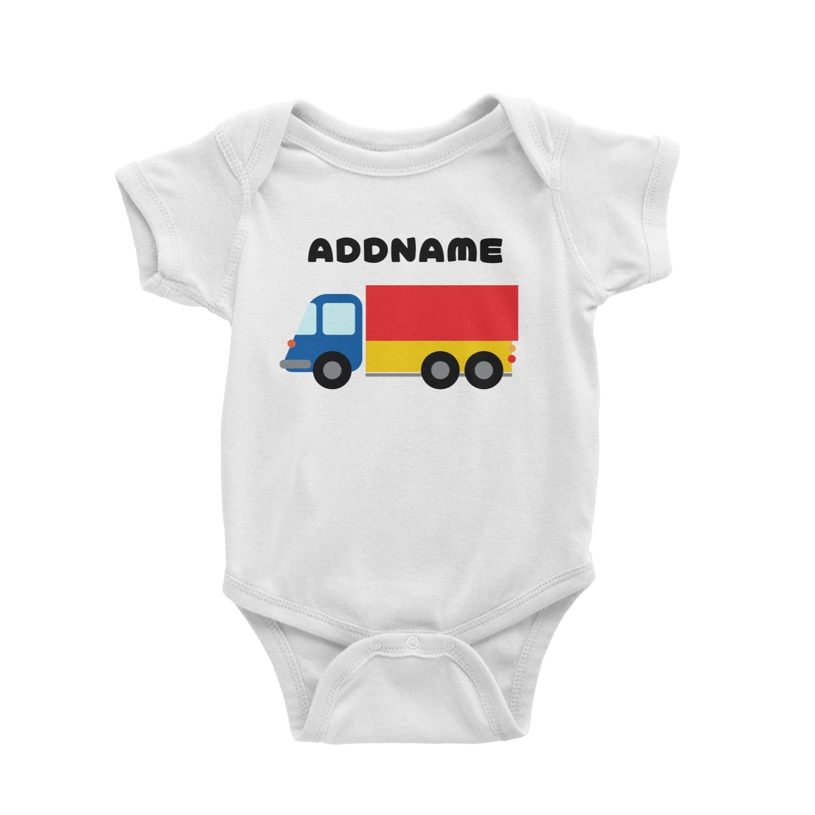 Transportation Truck Addname Baby Romper