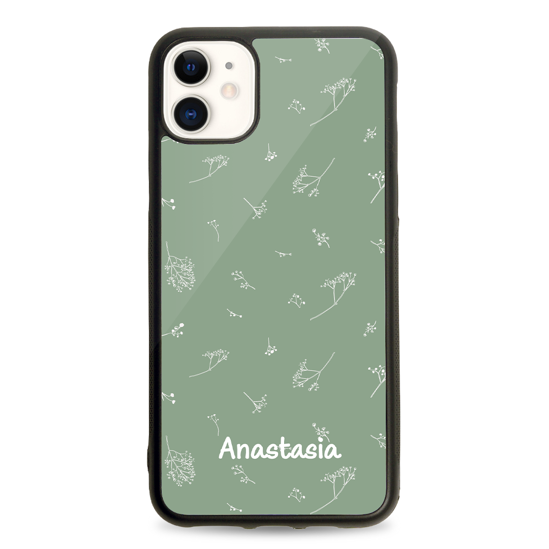 Mellow Dawning Black Border Phone Case - Sage Green