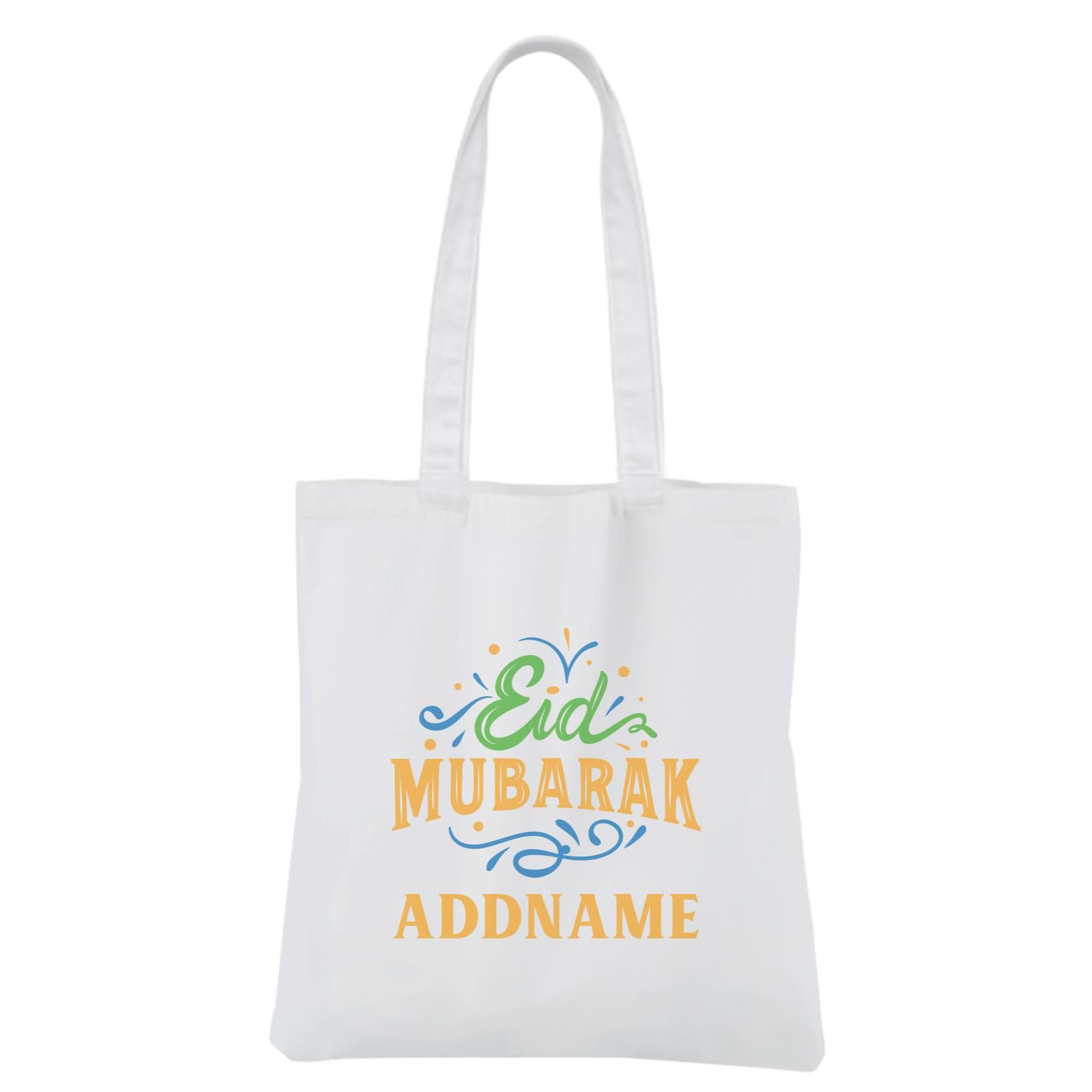 Eid Mubarak Citrusy White Canvas Bag