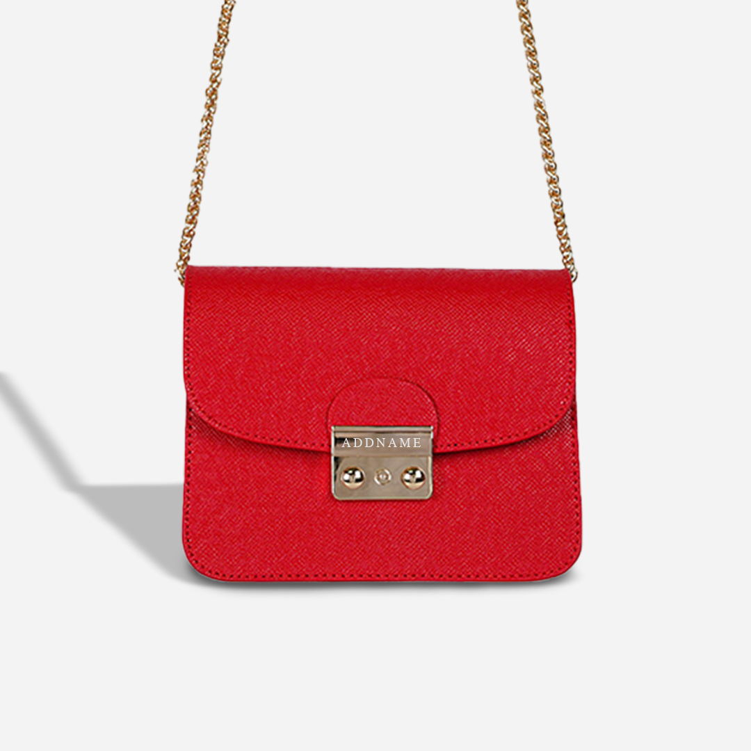 Kelly Chain Sling Bag with Personalisation Red FamsyMall