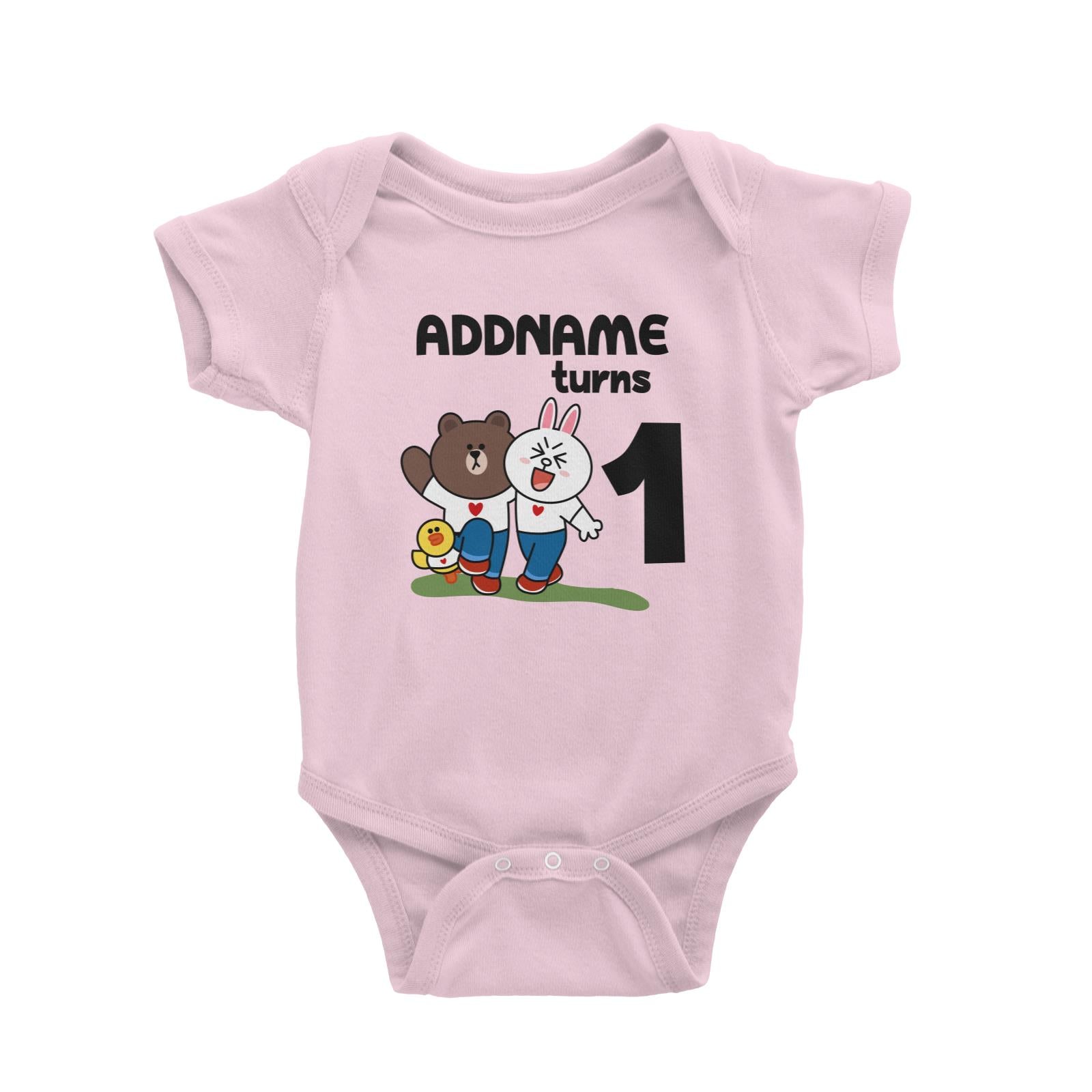 Line Family of 3 Birthday Theme Personalizable with Name and Number Baby Romper