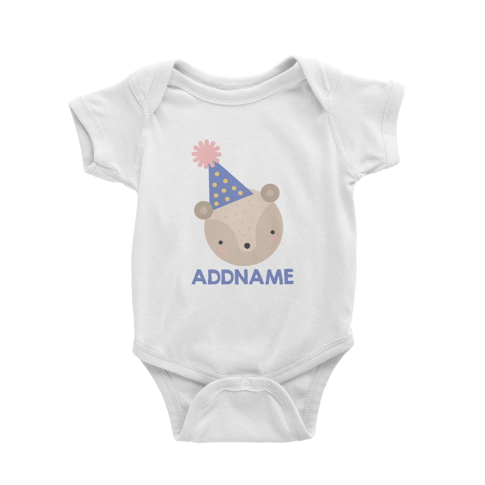 Cute Squirrel with Party Hat Birthday Theme Baby Romper